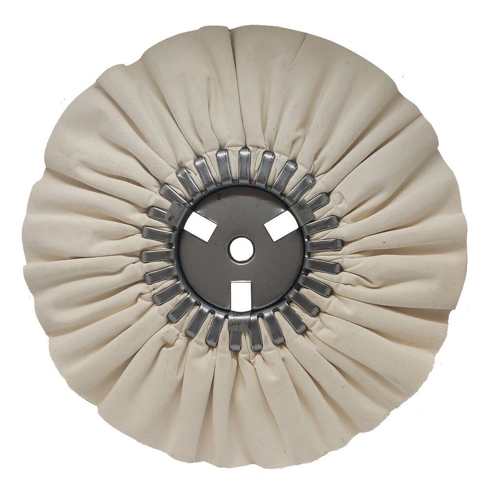 10" White Airway Buffing Wheel, 5/8" Arbour - Image 1