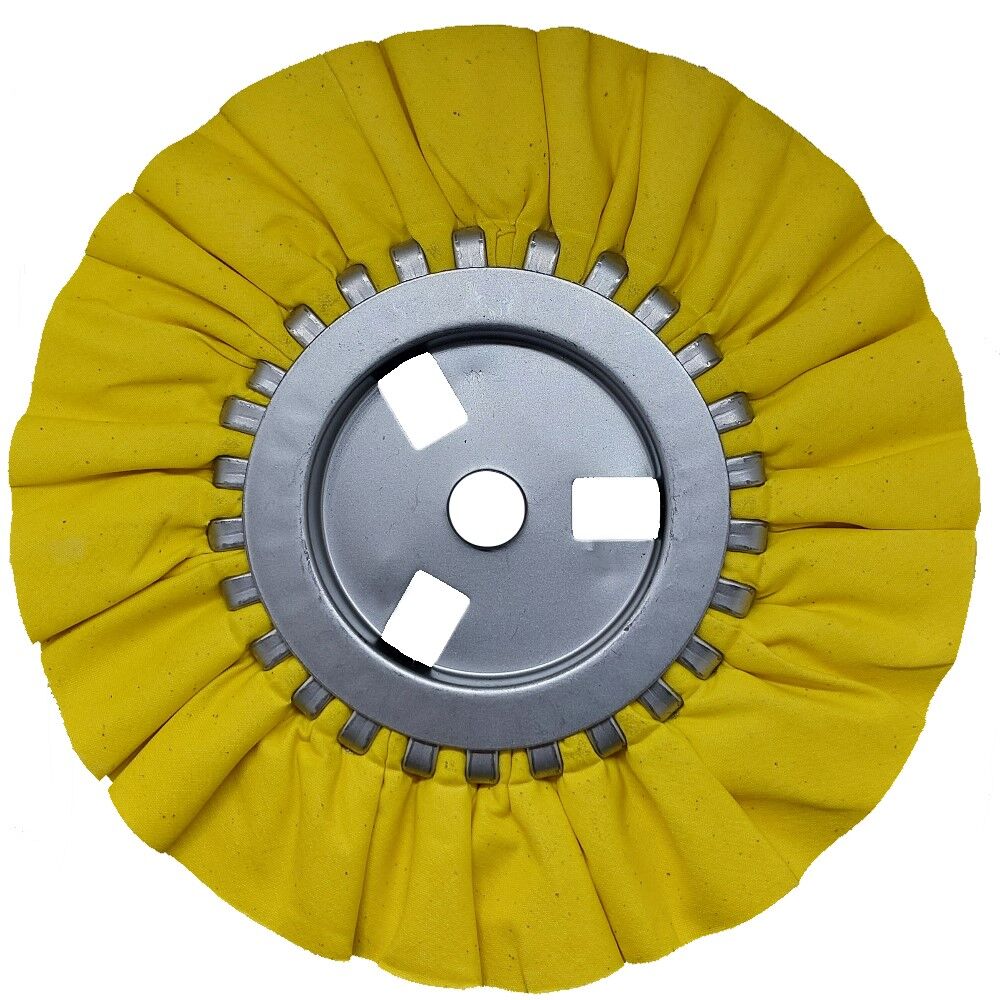 8" Yellow Airway Buffing Wheel, 5/8" Arbour - Image 1