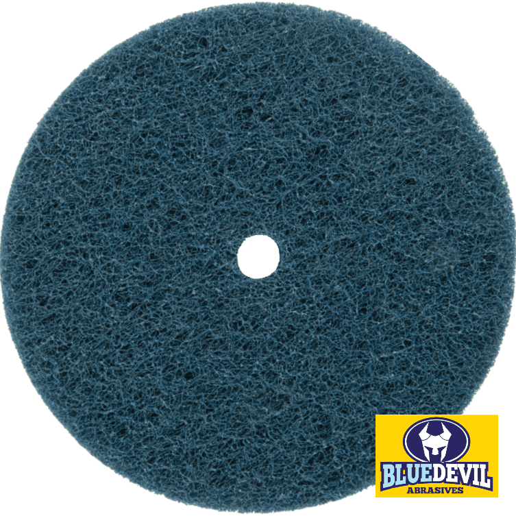 4-1/2" Non-woven BLUE DEVIL Disc 5/8" Arbour Hole - Image 1