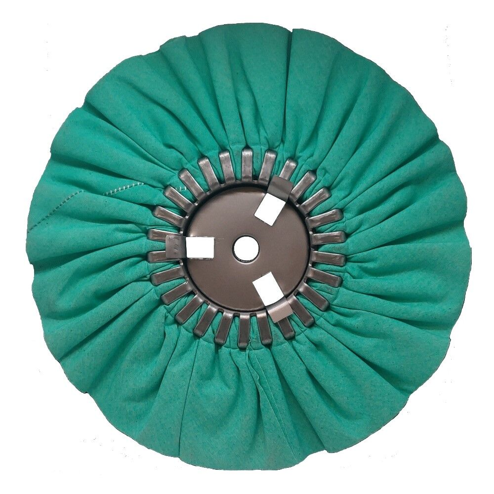 10" Green Airway Buffing Wheel, 5/8" Arbour - Image 1