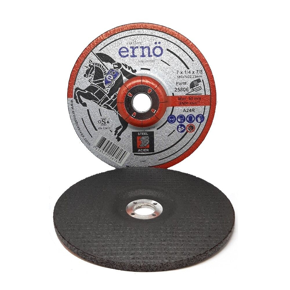 Grinding Wheel 7x1/4x7/8 A24R TYPE-27 STEEL - Image 1